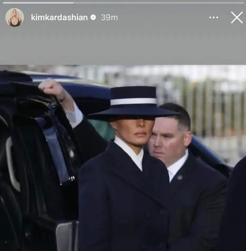 Kardashian shared a photo of Melania Trump to her Instagram Stories. Credit: Instagram/KimKardashian