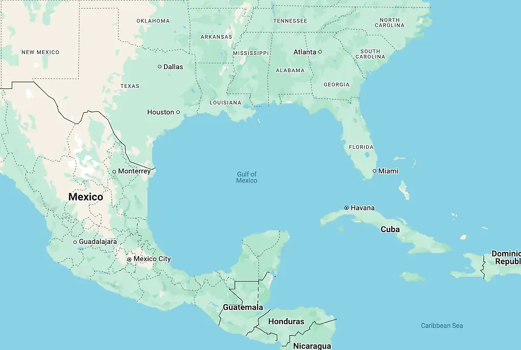 Trump previously moved to rename the Gulf of Mexico. Credit: Google Maps