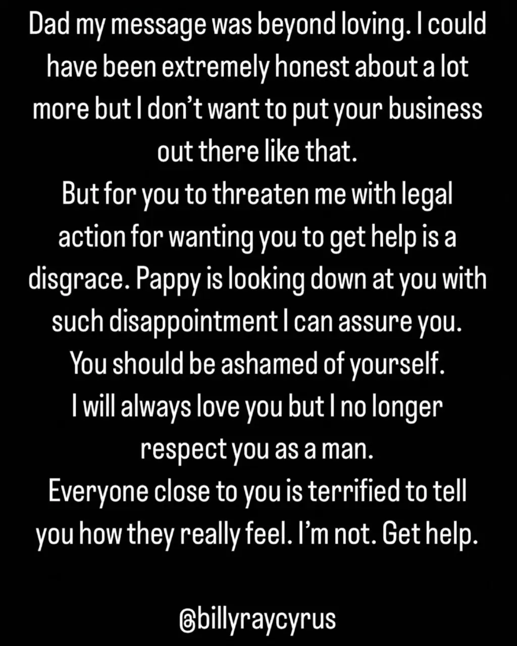 Trace Cyrus has claimed his father has threatened "legal action". Credit: Instagram/TraceCyrus