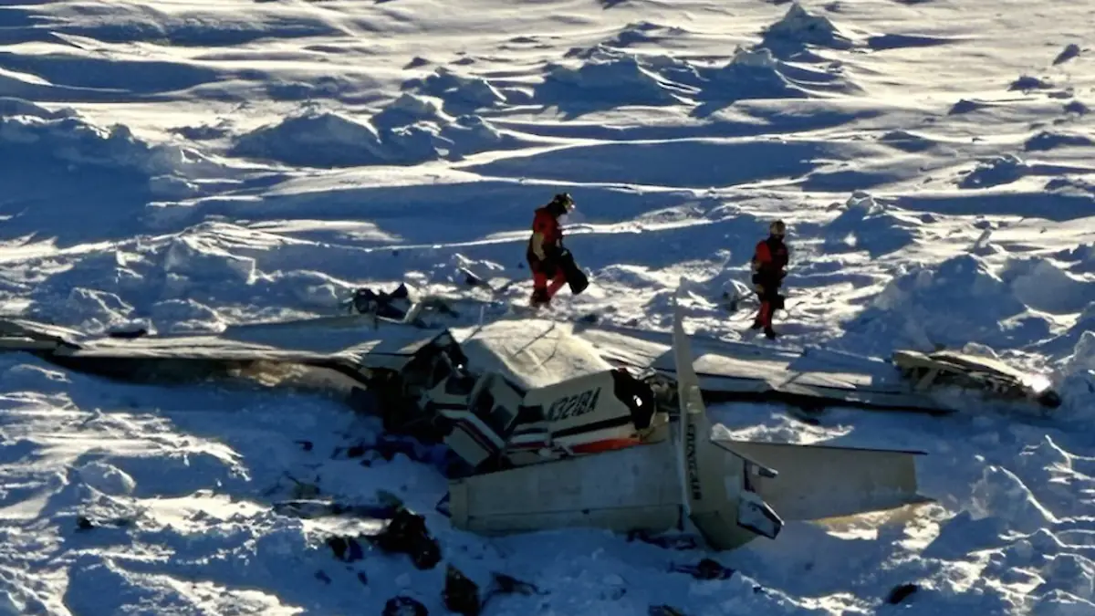 Missing plane is found in Alaskan sea ice with all 10 people dead on board