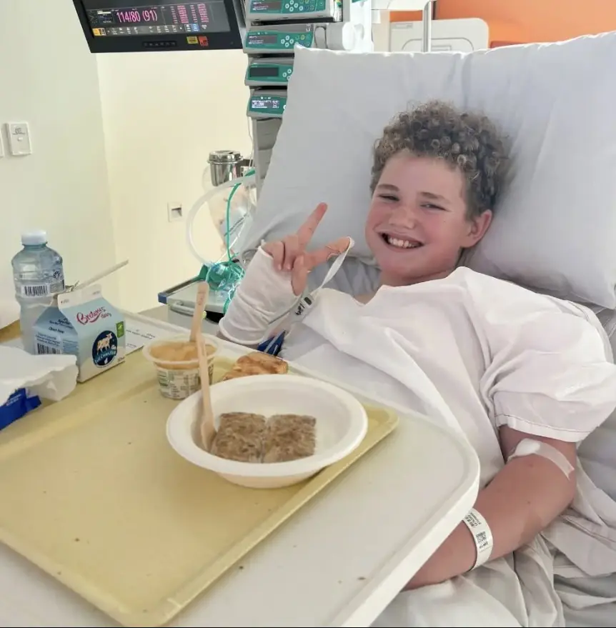 Landon was lucky to not be paralyzed. Credit: Perth Children's Hospital