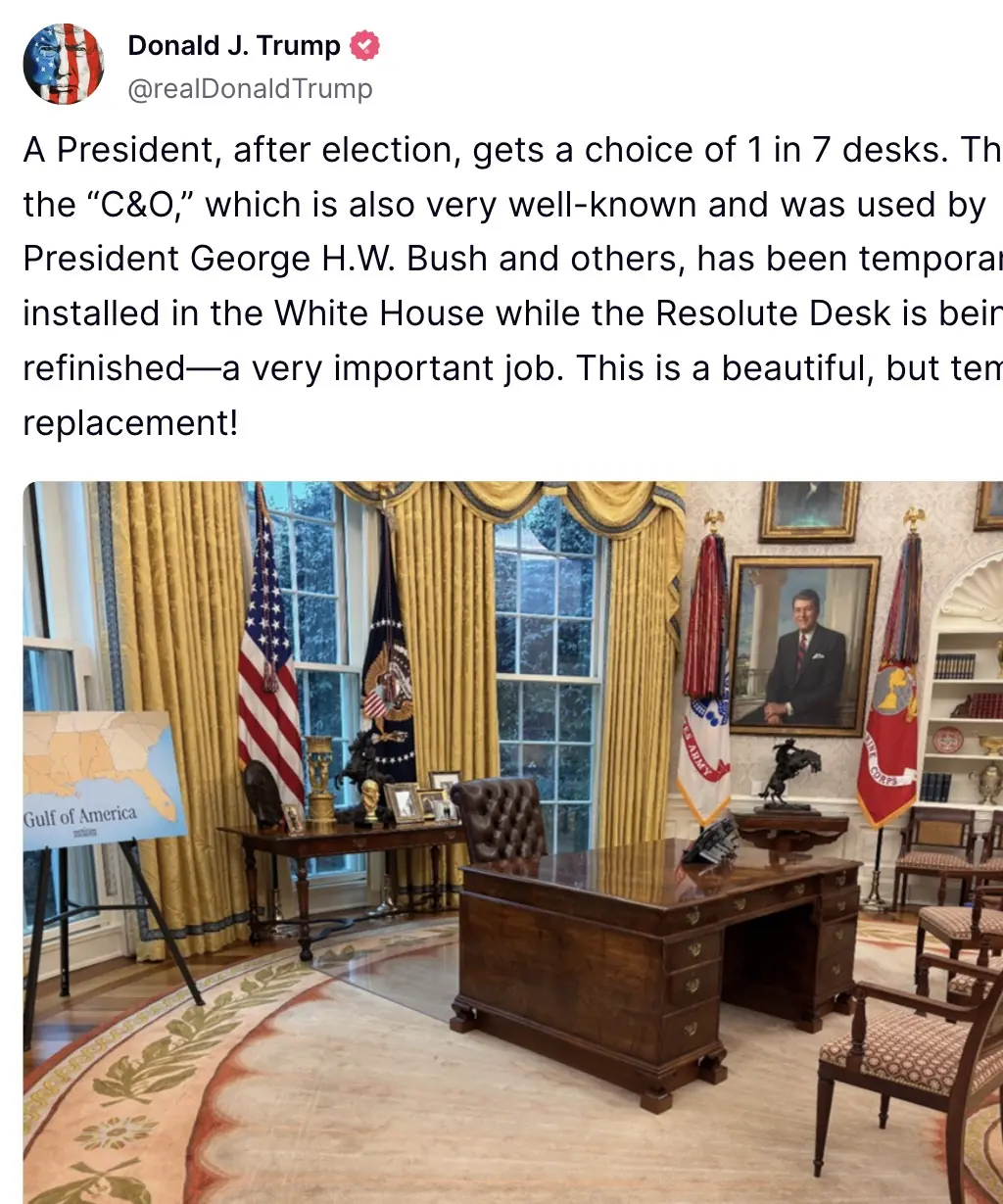 Trump made the announcement on Truth Social. Credit: Truth Social (Screenshot)
