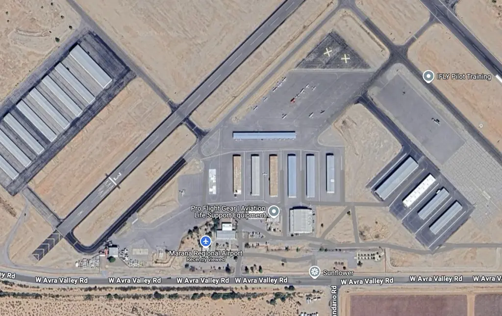 The tragedy occurred at Marana Regional Airport. Credit: Google Maps