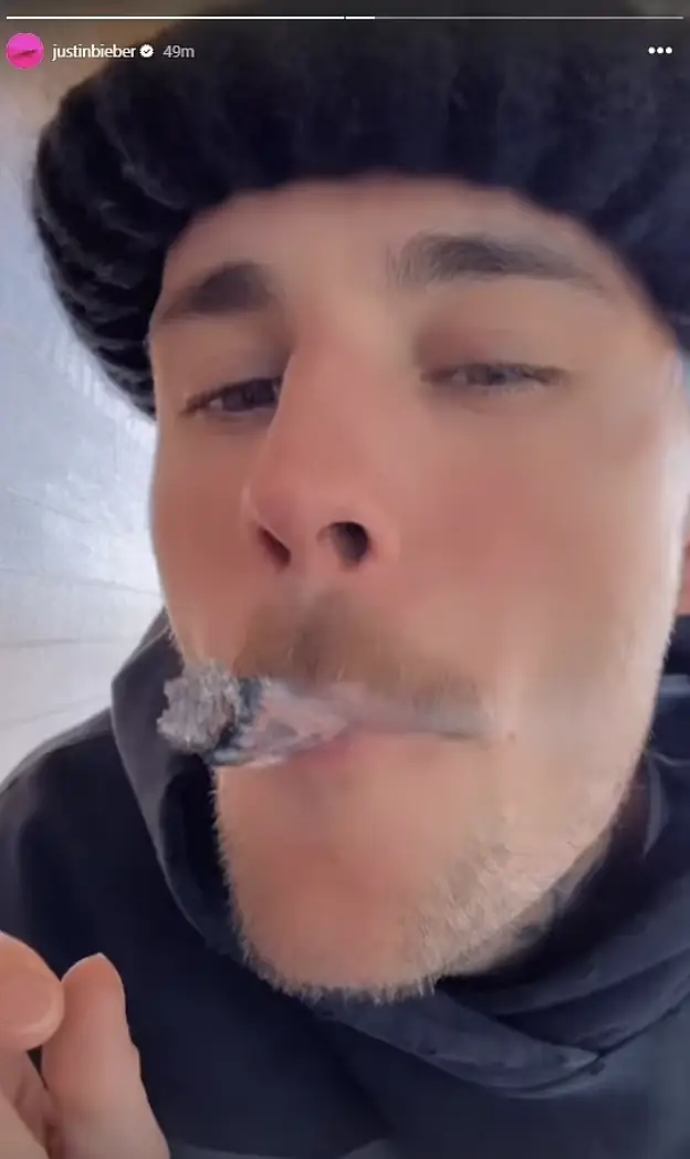 Justin Bieber shares video of him puffing in defiant act - days after his rep denied 'harmful' rumors