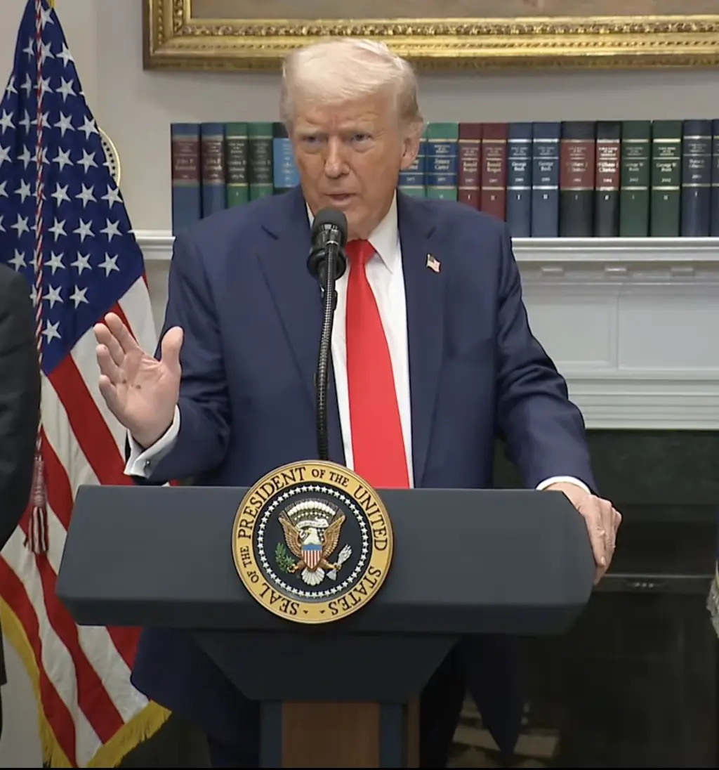 The new marks were spotted on Trump's right hand. Credit: TheWhiteHouse/YouTube
