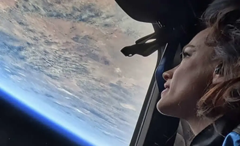 Female astronaut is launched into space for the first time at 2,300mph in controversial footage that Blue Origin was forced to delete