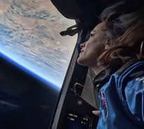 Female astronaut is launched into space for the first time at 2,300mph in controversial footage that Blue Origin was forced to delete