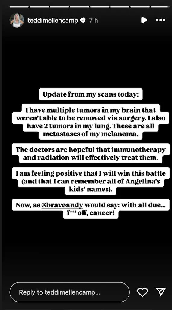 Teddi Mellencamp's update on Instagram. Credit: Teddimellencamp / Instagram