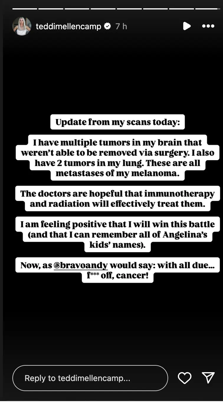 Teddi Mellencamp's update on Instagram. Credit: Teddimellencamp / Instagram 