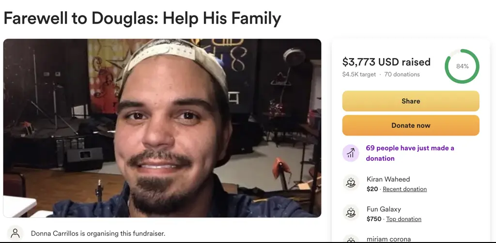 Donations are pouring in for Doug's family. Credit: GoFundMe