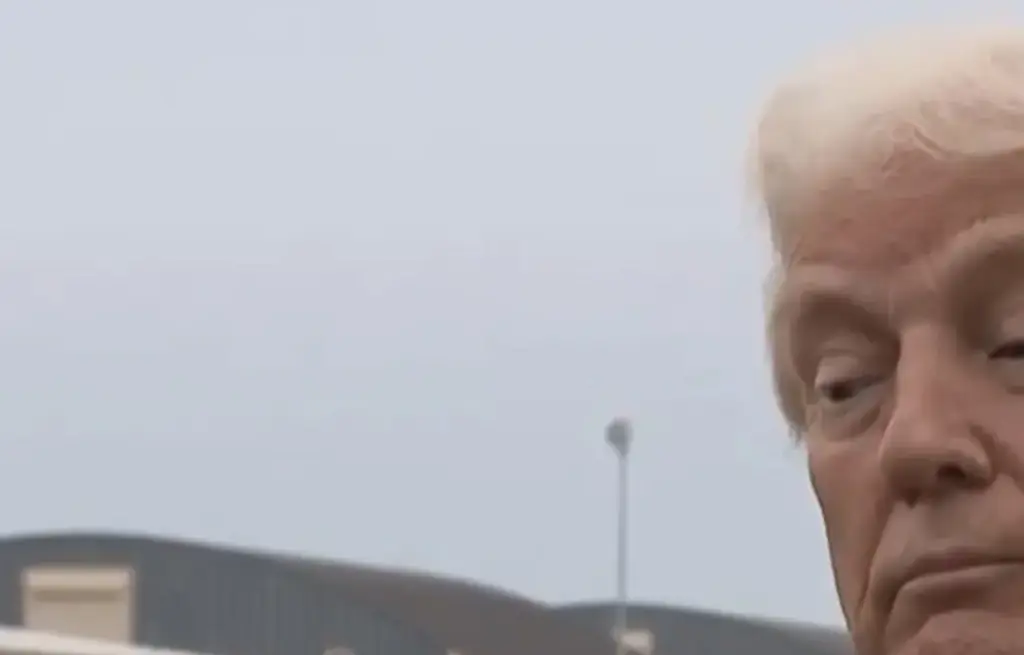 President Trump reacts after reporter hits him in the face with boom mic