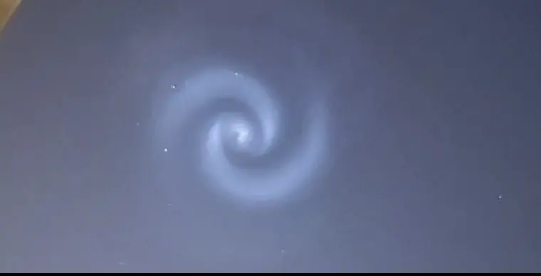 Truth behind bizarre glowing spiral seen across UK last night that left people baffled