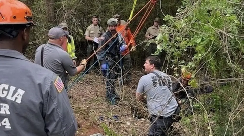 Shirley Obert's body was found in a deep well surrounded by thick brush. Credit: Monroe County Sheriff's Office 