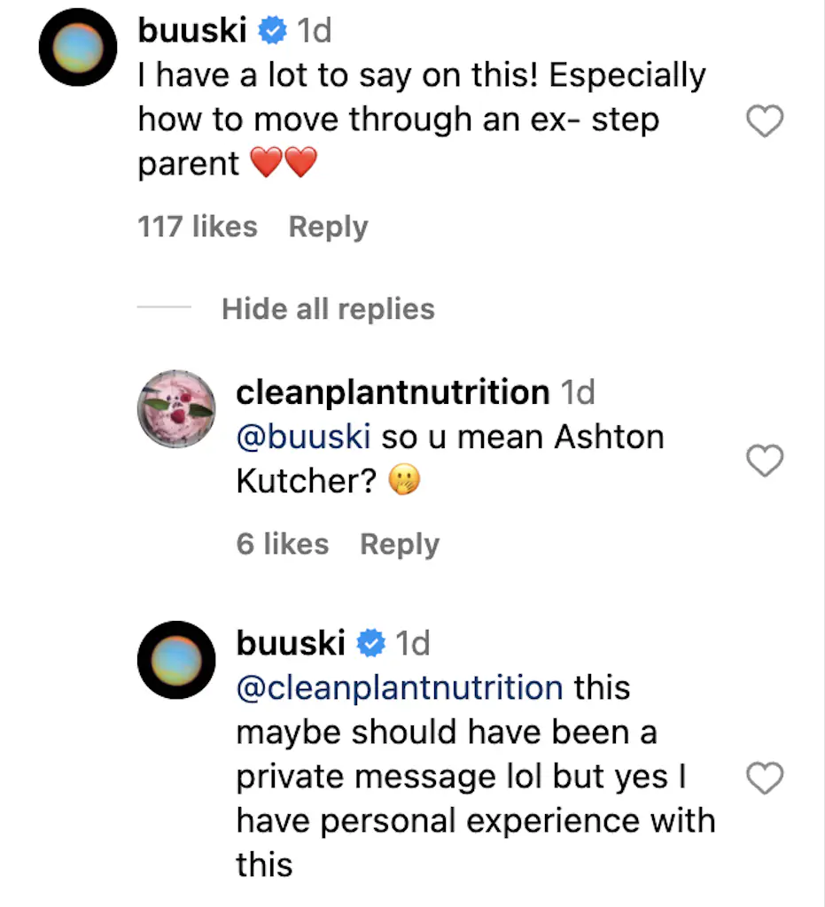 Tallulah Willis weighed in under Gwyneth Paltrow's video. Credit: Buuki / Instagram