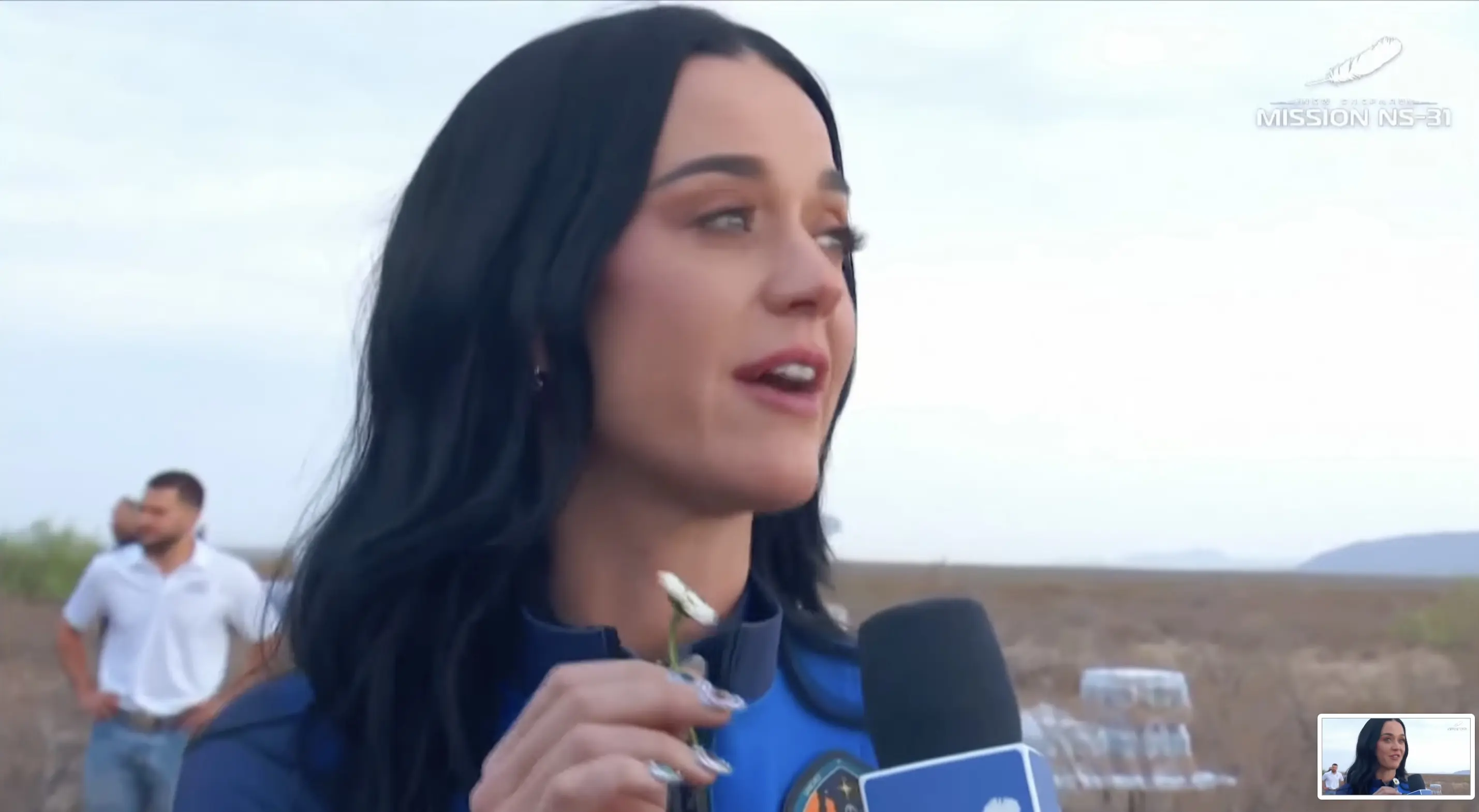 Katy Perry took a daisy with her to space in honor of her daughter. Credit: YouTube/Blue Origin