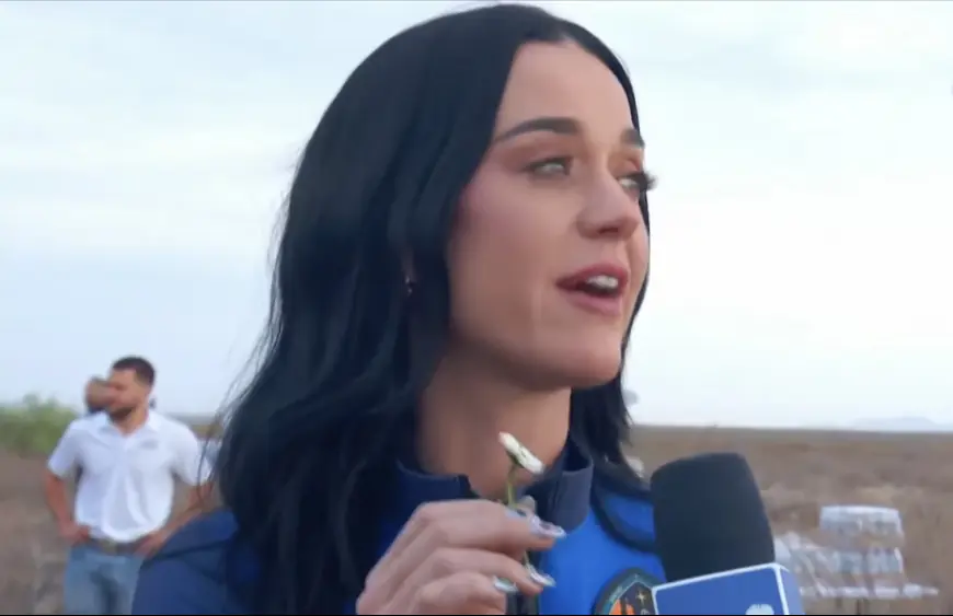 Katy Perry took a daisy with her to space in honor of her daughter. Credit: YouTube/Blue Origin