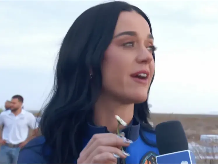 Katy Perry took a daisy with her to space in honor of her daughter. Credit: YouTube/Blue Origin