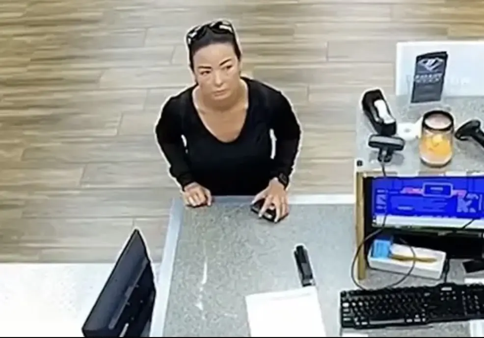 CCTV footage showing Mica purchasing a gun on the day of her death. Credit: Robeson County Sheriff's Office