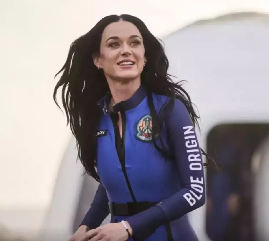 Katy Perry was aboard an all female trip to space. Credit: Blue Origin
