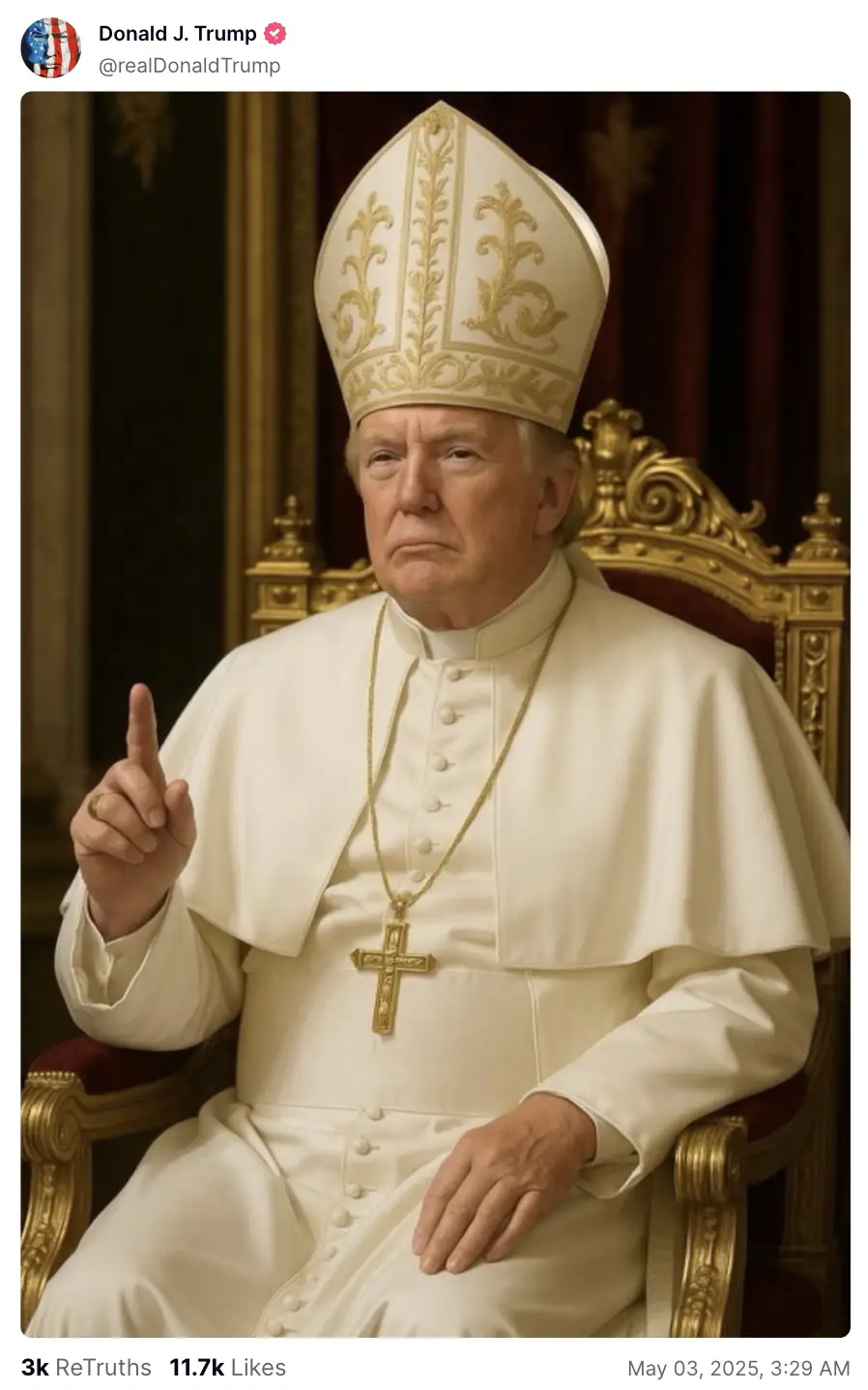 ‘This is a new low’: Trump slammed after sharing 'blasphemous' post just days after Pope Francis' funeral
