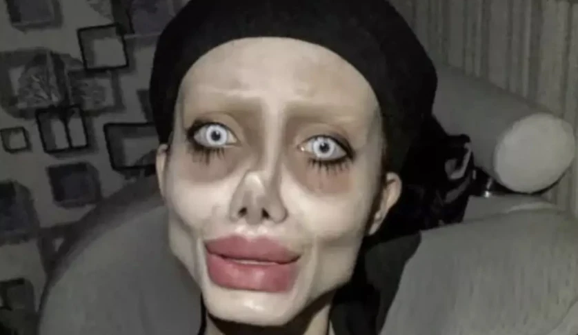 Woman known as 'Zombie Angelina Jolie' revealed her real face following her arrest