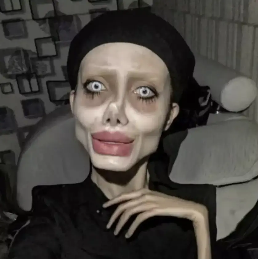Woman known as 'Zombie Angelina Jolie' revealed her real face following her arrest