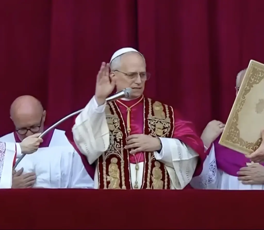 Pope Leo XIV addresses the world for the first time. Credit: ABC News/Youtube (Screenshot)