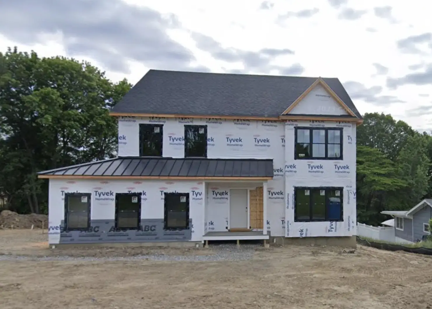 A man found a house had been built on his land. Credit: Google Maps