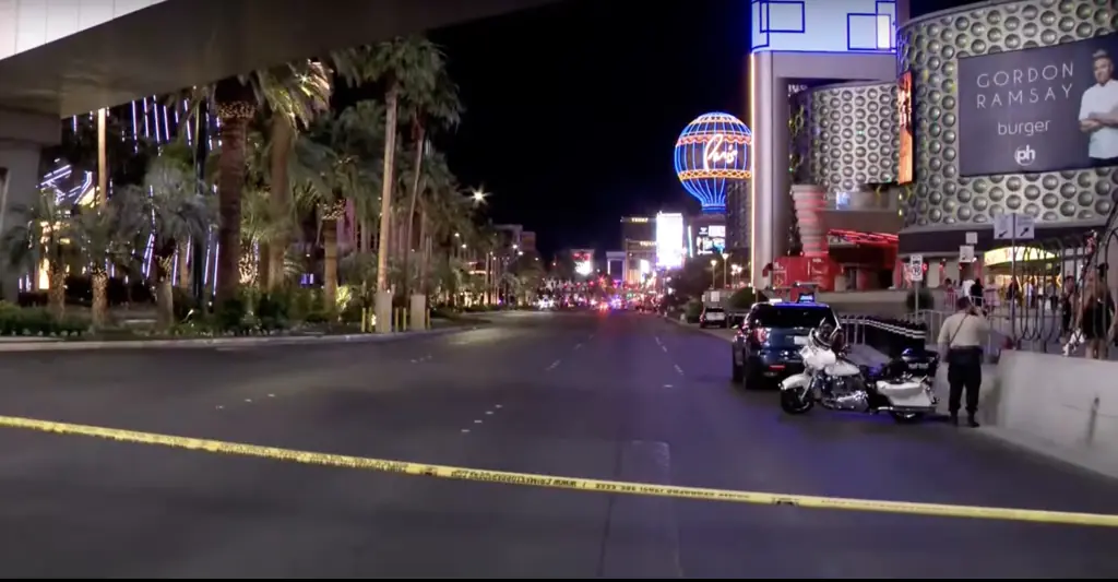 Two people have been killed in a shooting on the Las Vegas Strip. Credit: YouTube/News 3 Las Vegas