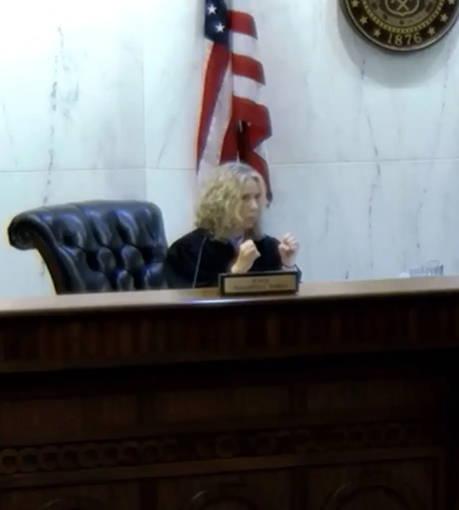 The judge was praised online for how she handled the uncomfortable moment. Credit: coloradojudicial (Screenshot)