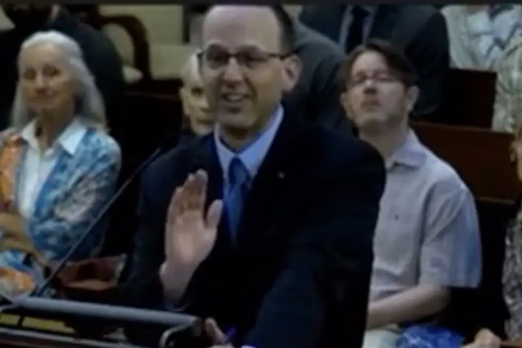 The attorney struggled to recover from the slip-up. Credit: coloradojudicial (screenshot)