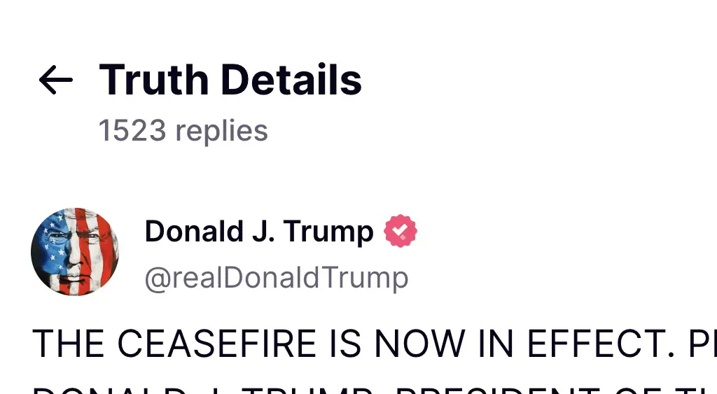 Credit: Truth Social/@realDonaldTrump