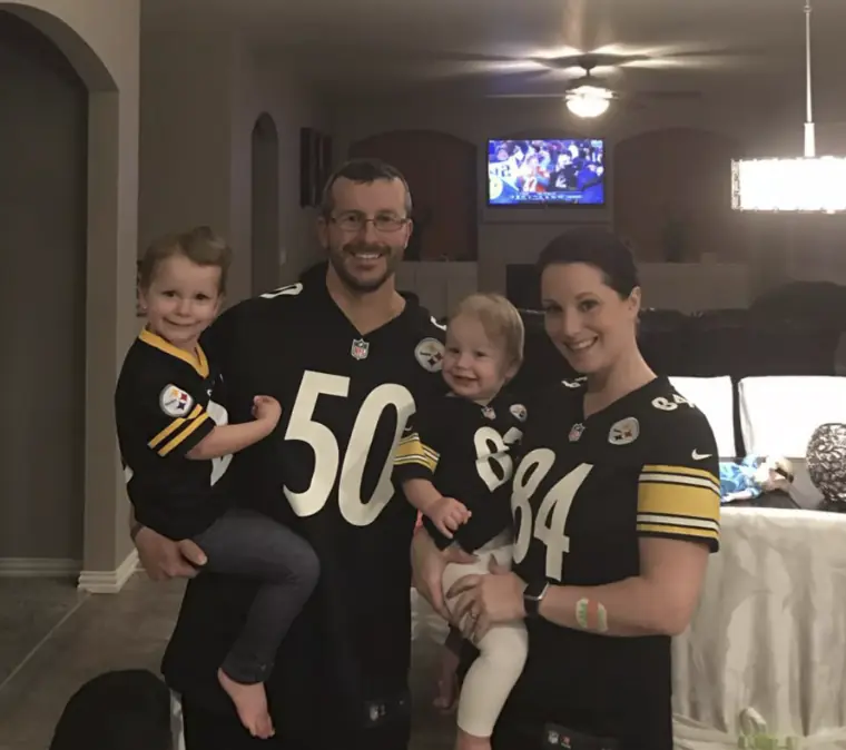 Chris and Shanann Watts, right, with their two daughters. Credit: Facebook.