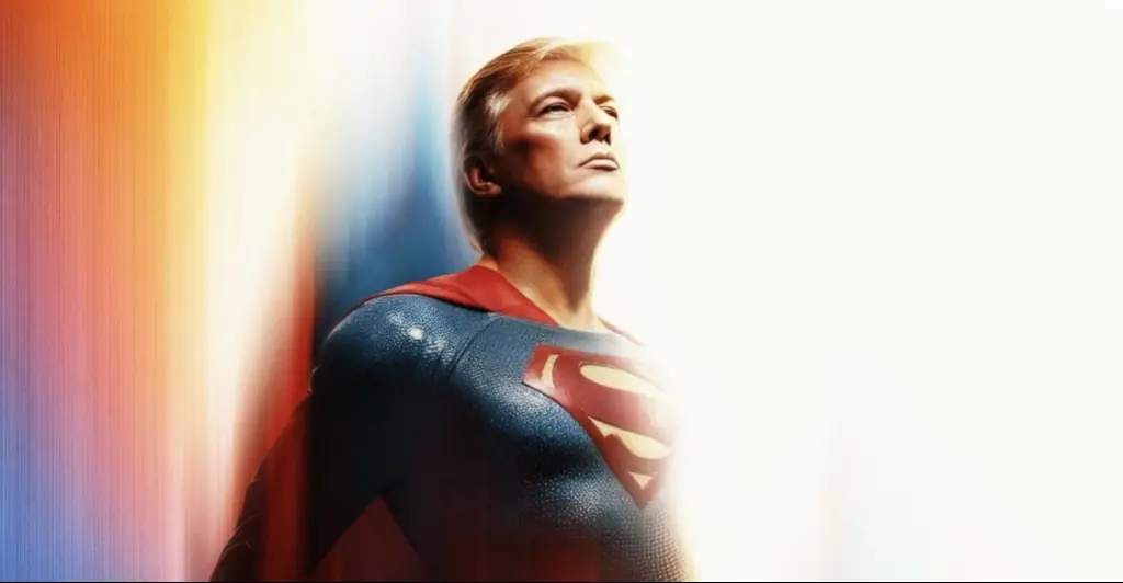 White House mocked for posting Superman meme of Donald Trump