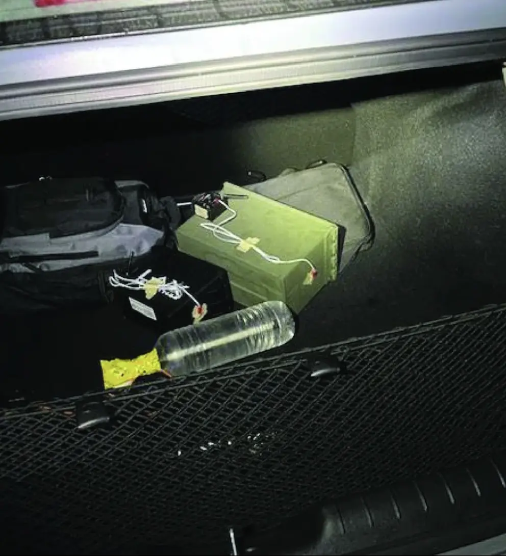 Two explosive devices were found in Crooks' car. Credit: Allegheny County, PA Police Department/FBI