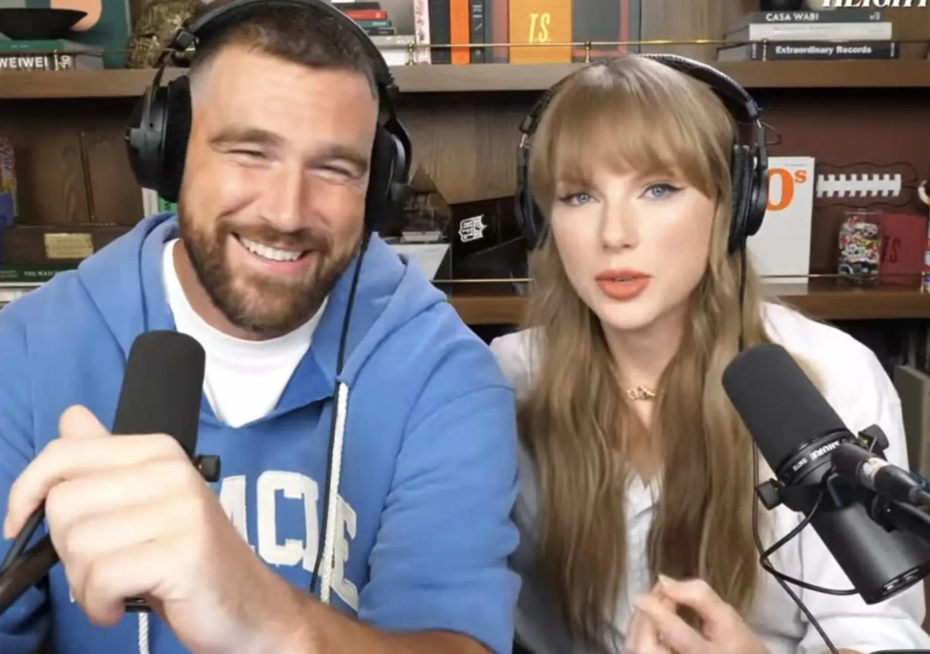 Taylor Swift was a guest on Travis Kelce's podcast. Credit: New Heights Podcast / X