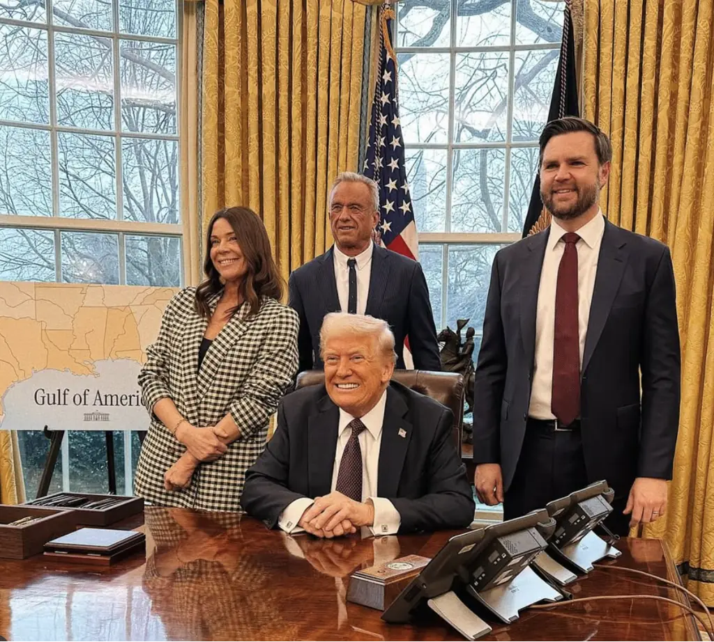 Kraus with President Trump, VP JD Vance and Robert F. Kennedy Jr.  Credit: Jessica Reed Kraus / Instagram
