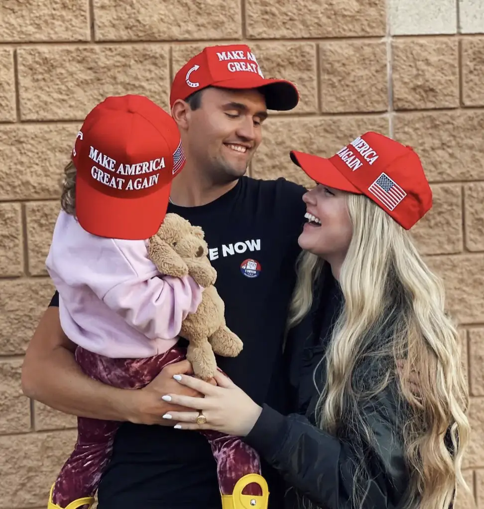Erika and Charlie Kirk with their daughter. Credit: @mrserikakirk / Instagram.