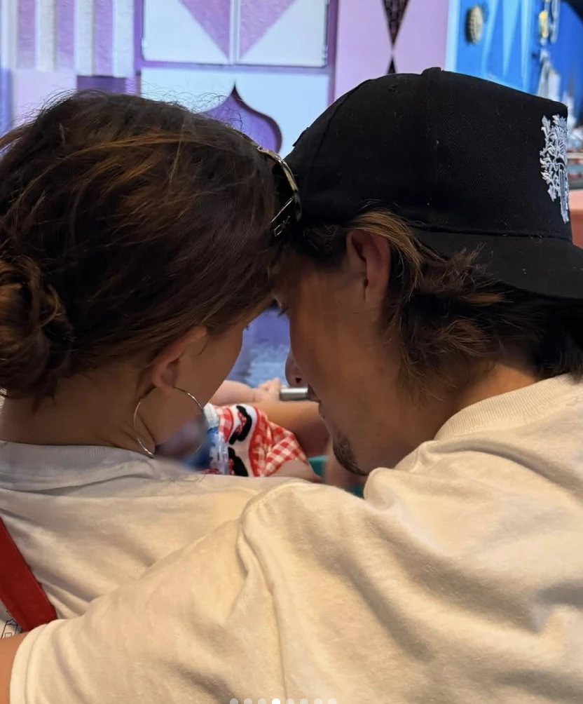 Millie Bobby Brown and Jake Bongiovi with their baby.
Credit: Millie Bobby Brown/Instagram
