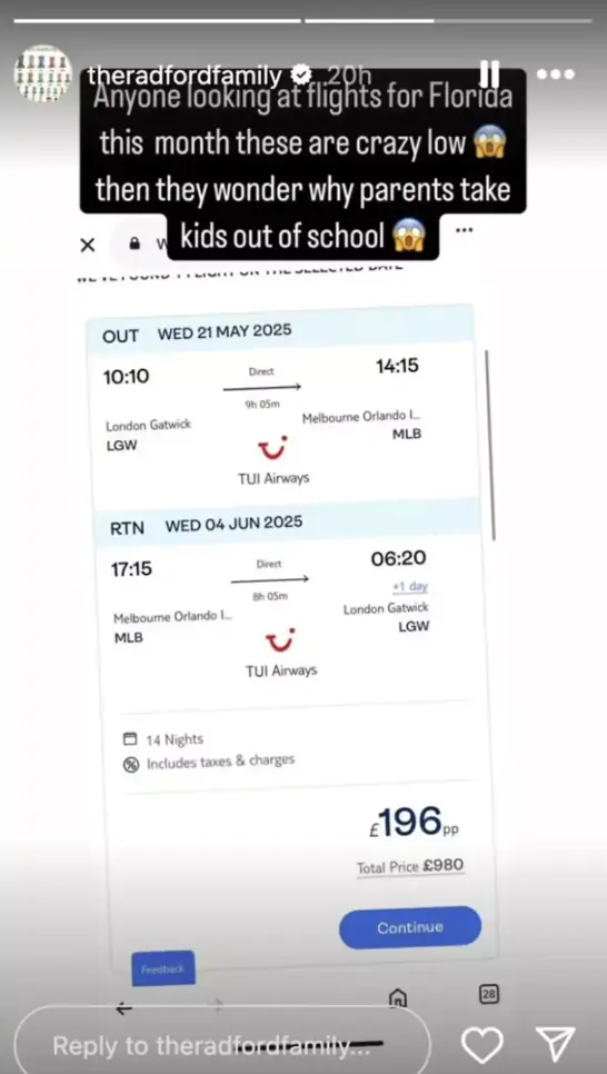 Credit: Instagram/ theradfordfamily