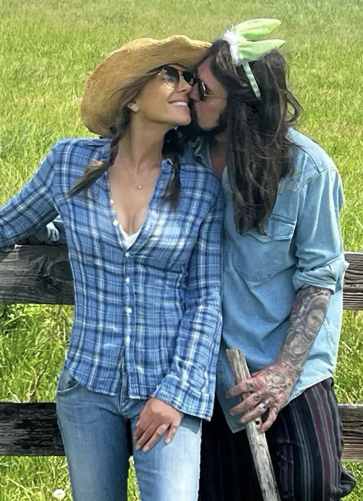 Hurley and Cyrus went public with their romance through a joint Instagram post. Credit: @elizabethhurley1 / Instagram.