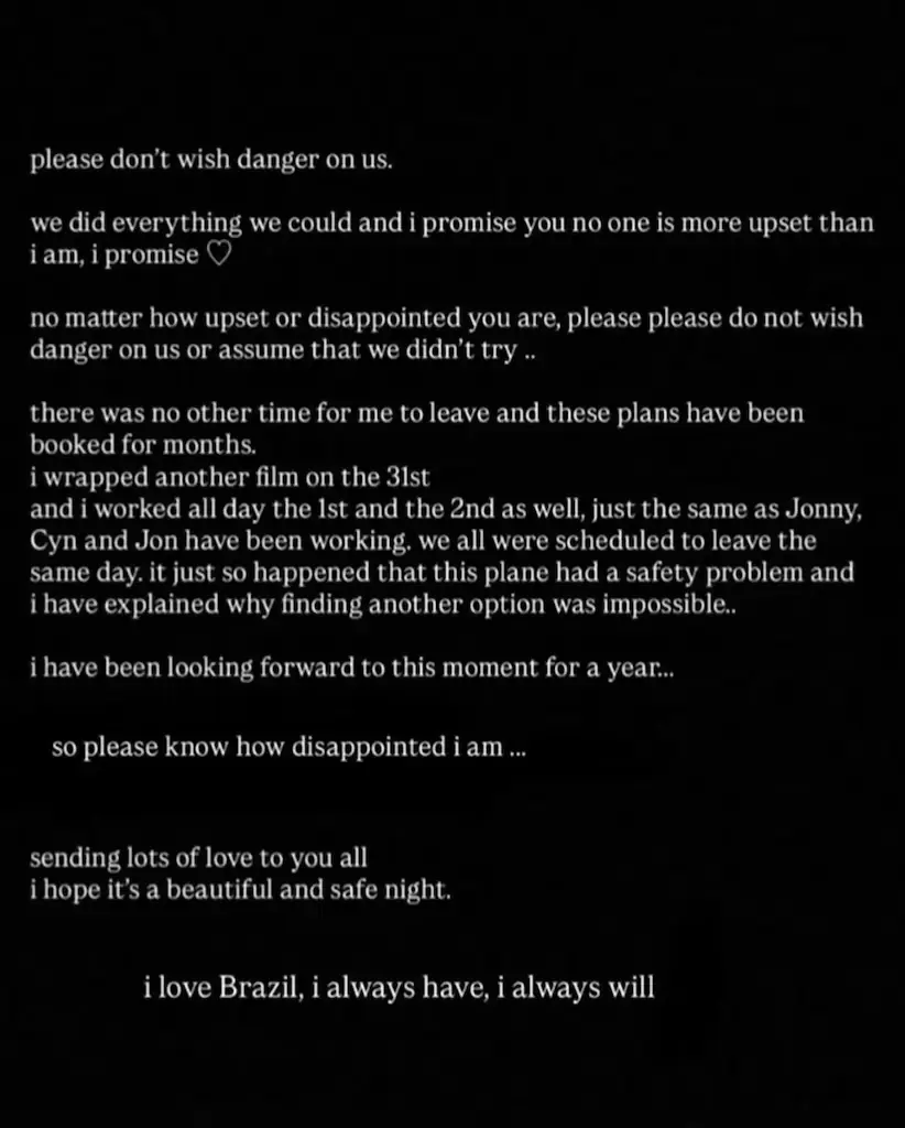 Ariana Grande's deleted Instagram Story. Credit: Instagram
