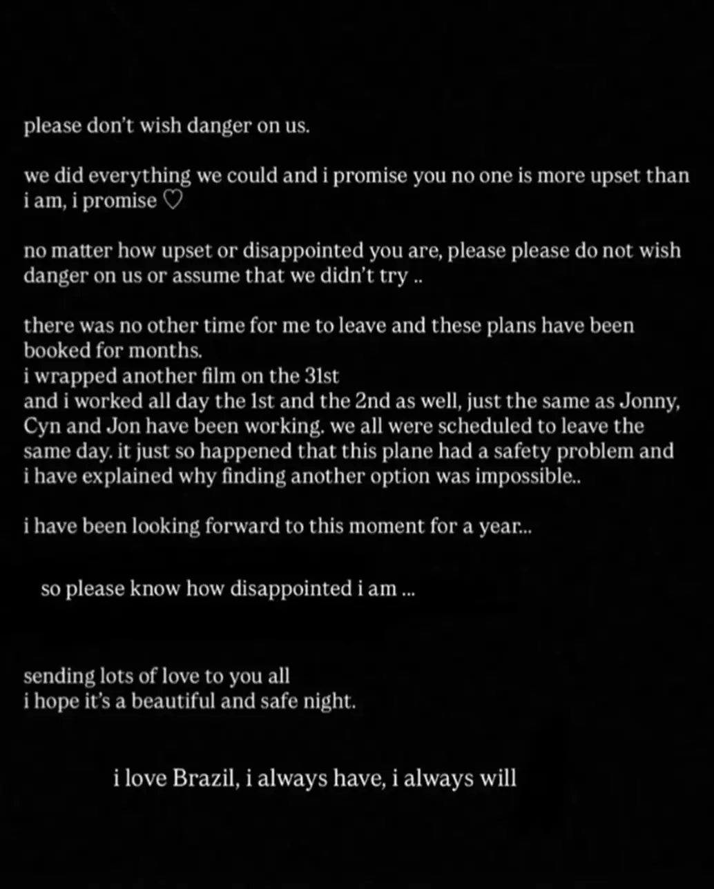 Ariana Grande's deleted Instagram Story. Credit: Instagram
