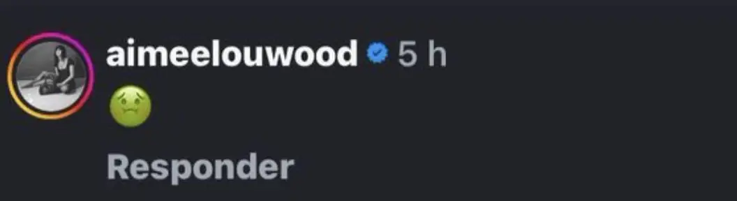 Aimee Lou Wood's reply to Sydney Sweeney. Credit: Instagram