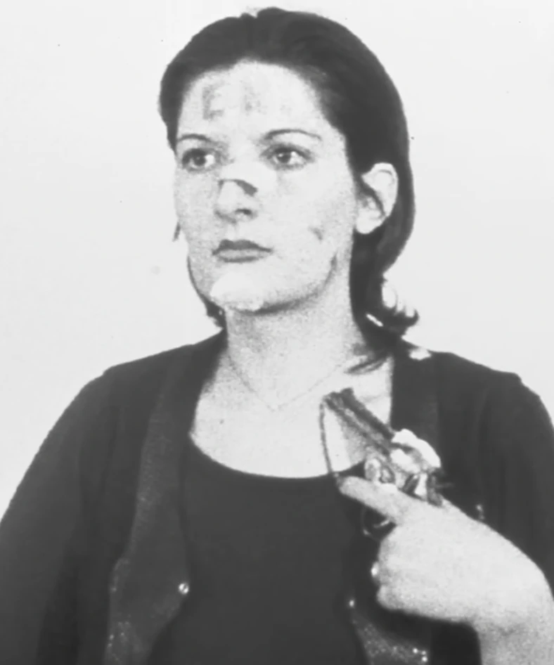 Marina Abramović after 6 hours of letting the public do anything they wanted to her. Credit: Marina Abramović Institute / YouTube.