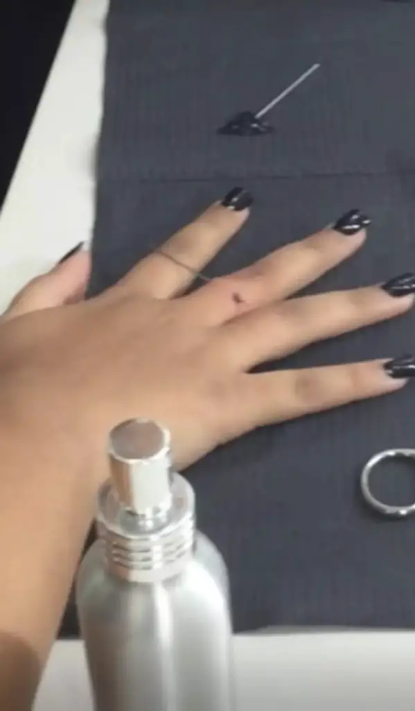 Kim Kardashian recorded footage of North receiving the piercing. Credit: Kim and North / TikTok.