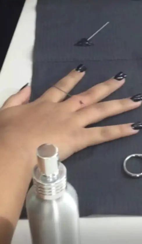 Kim Kardashian recorded footage of North receiving the piercing. Credit: Kim and North / TikTok.