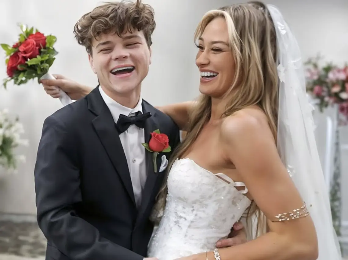 Doherty had an unofficial wedding to McKinley Richardson, 22, last November. Picture: JackDoherty / YouTube.