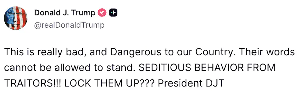 Credit: Donald Trump / Truth Social.