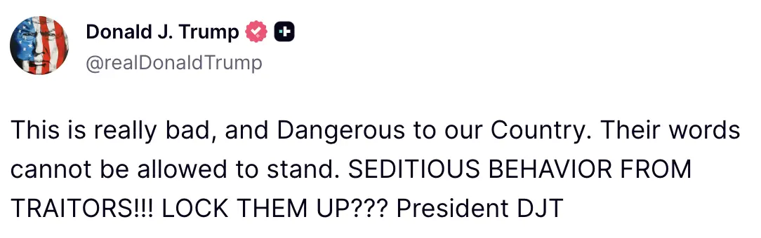 Credit: Donald Trump / Truth Social.